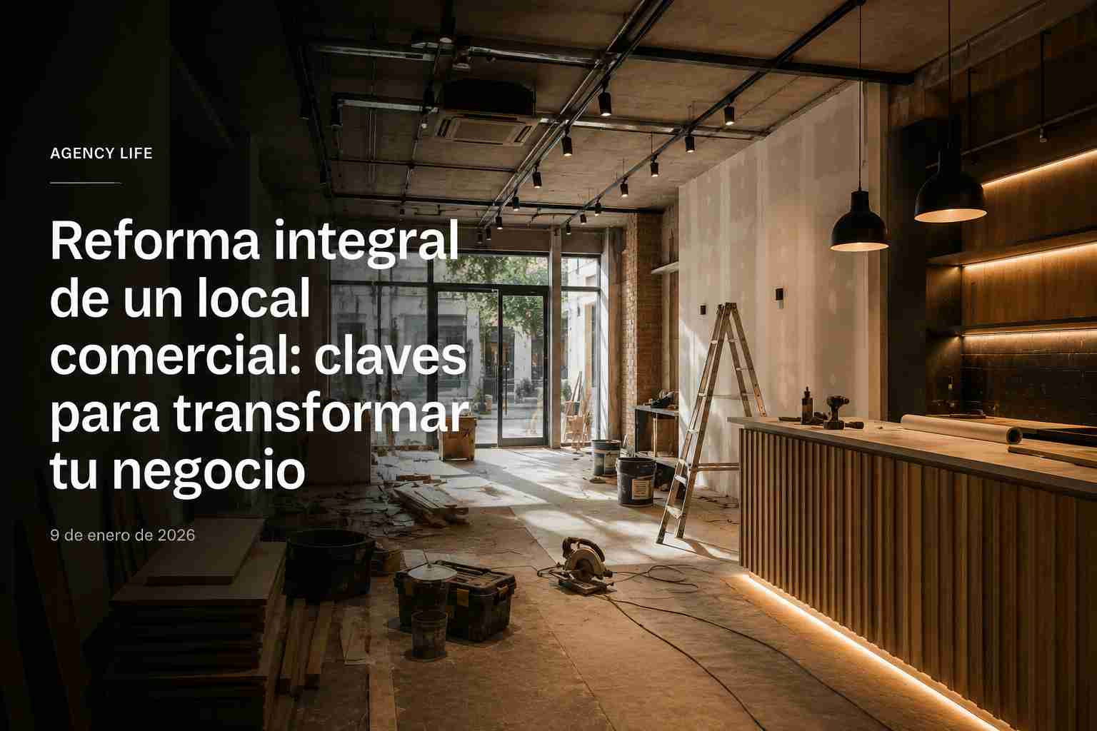 Local comercial en proceso de reforma integral con diseño contemporáneo
